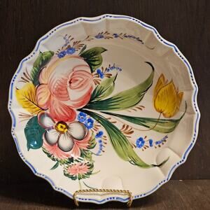 Ceramiche Artistiche Ancora Handpainted Floral Pattern Bowl Dish Made In Italy